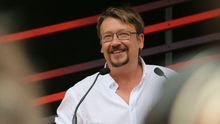 El candidato de En Comú Podem, Xavier Domènech, durante un acto electoral