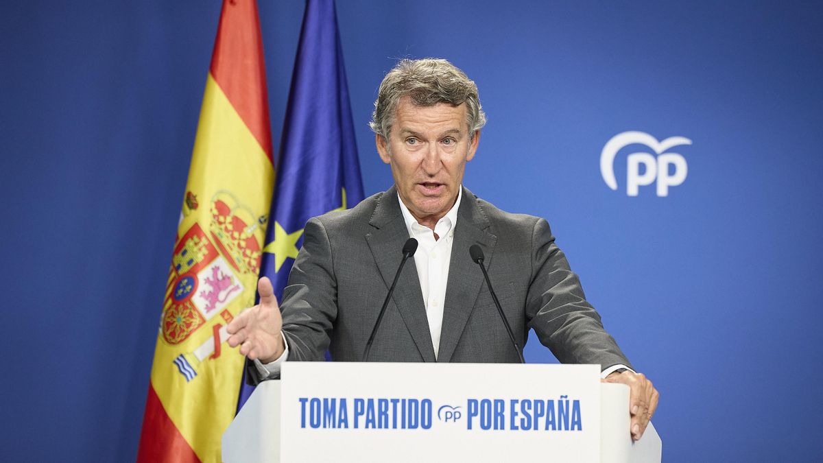 El presidente del PP, Alberto Núñez Feijóo