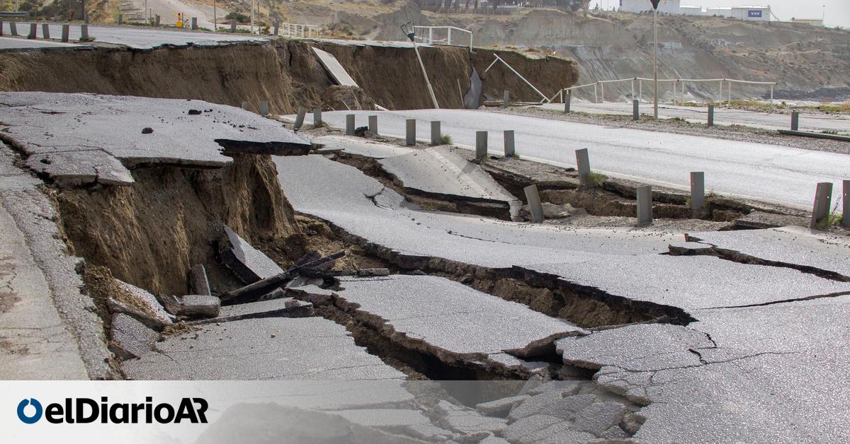 Se desmoronó la Ruta Nacional 3 a la altura de Comodoro Rivadavia