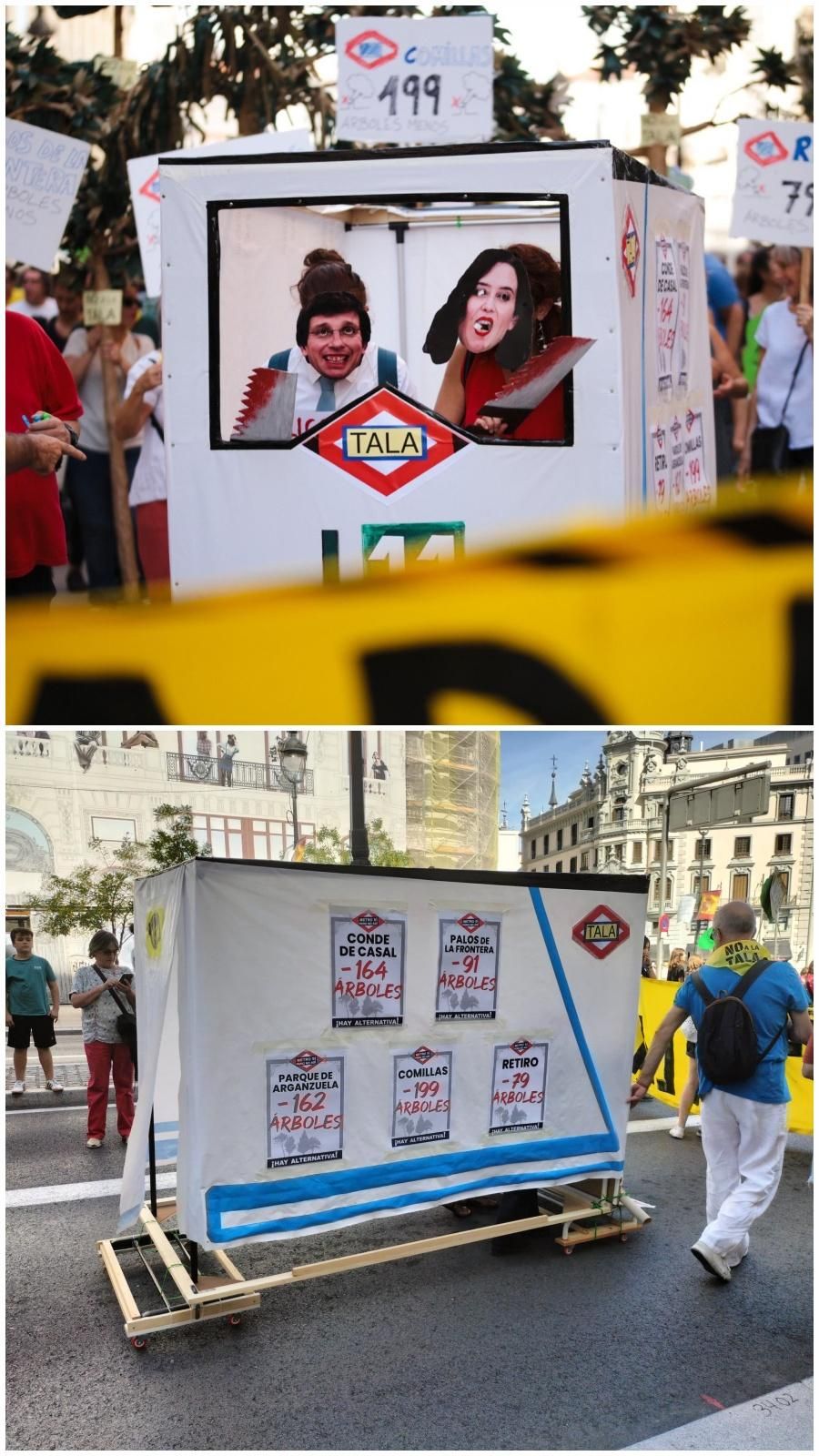 El vagón de Metro dirigido por Ayuso y Almeida que montaron los manifestantes