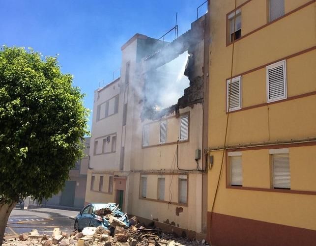Imagen de la vivienda que explotó en Aguimes