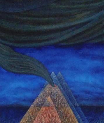 'El fluido del tiempo, VI'. Óleo sobre lienzo, 32 x 41 cm. Óscar Lorenzo, 2000.