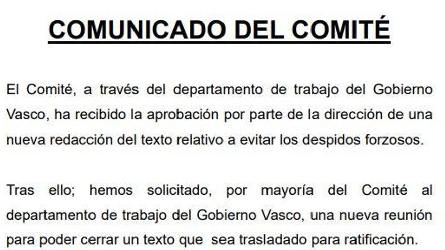Comunicado del comité