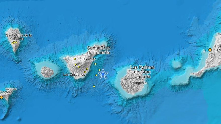 Terremoto de magnitud 3,4 entre Tenerife y Gran Canaria