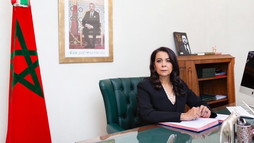 Archivo - La embajadora de Marruecos en España, Karima Benyaich