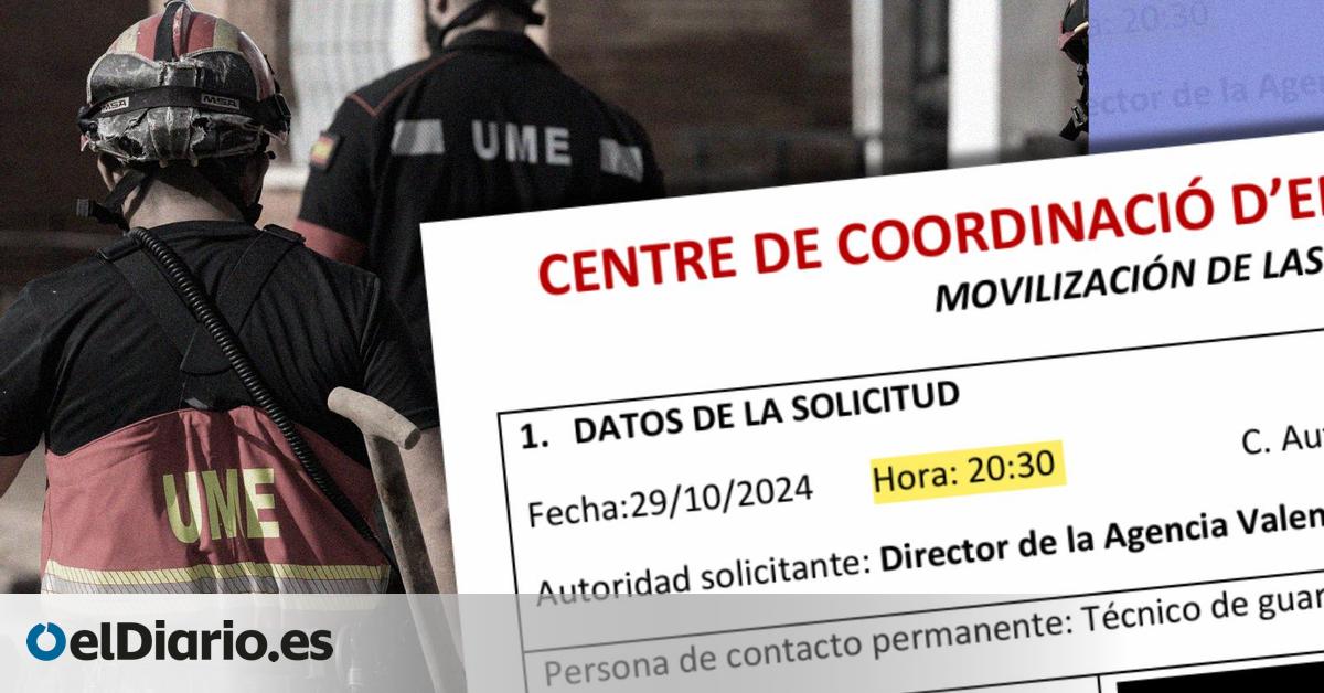 Un documento inédito prueba que la Generalitat no solicitó la UME para toda Valencia hasta la llegada de Mazón al Cecopi