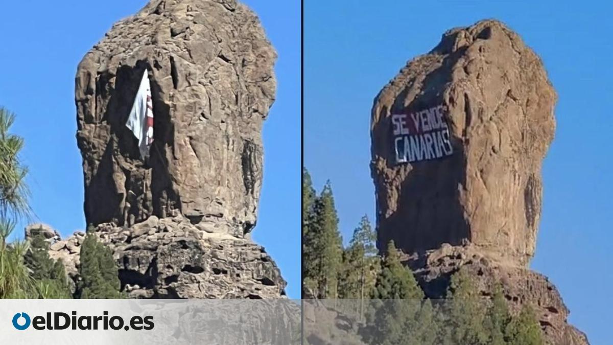 Cabildo Removes Protest Banner from Roque Nublo: “Canary Islands for Sale”