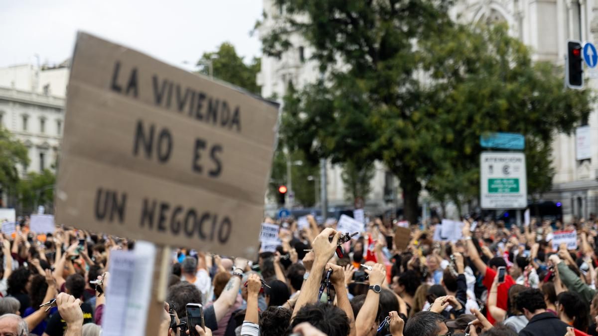 Manifestación por la vivienda en Madrid.