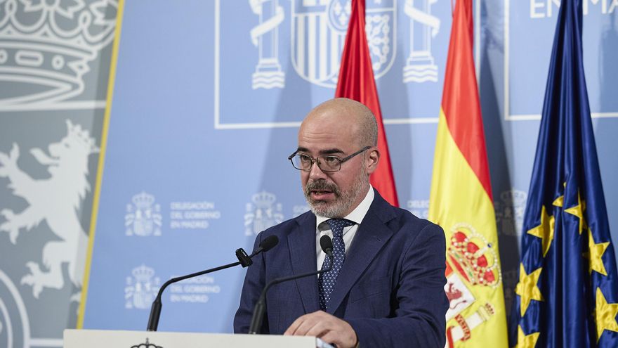 El delegado del Gobierno en la Comunidad de Madrid, Francisco Martín, durante una rueda de prensa, en la sede de la Delegación del Gobierno