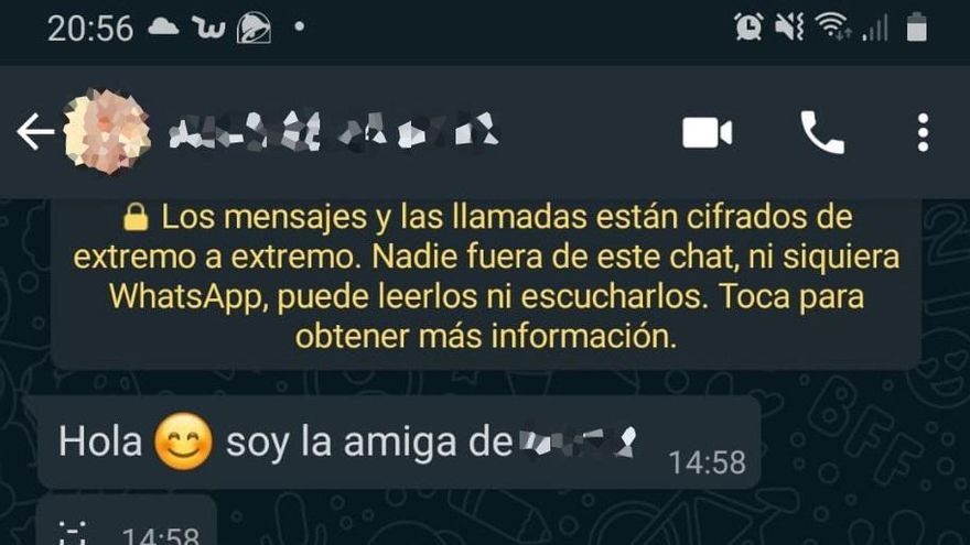 Pantallazo del supuesto depedrador sexual con una víctima