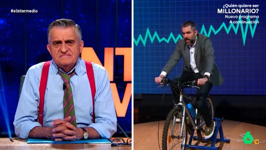 'El Intermedio' puso a pedalear a Dani Mateo para 'evitar' otro apagón: "Menos lloros o te hacemos el antidoping"