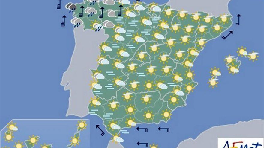 Hoy, viento fuerte y lluvias en Galicia y nevadas en cordillera cantábrica