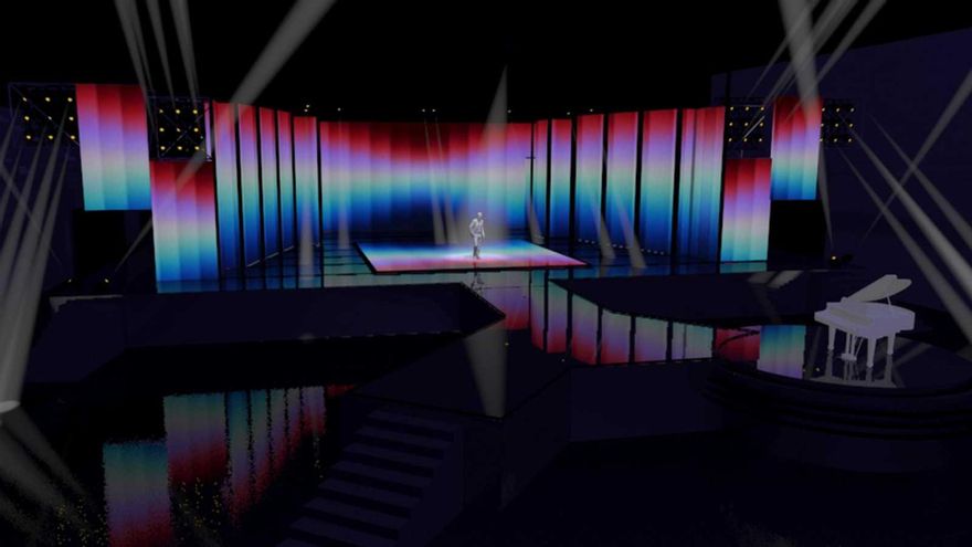 Boceto del escenario principal del Benidorm Fest 2023