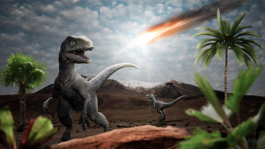 Una ilustración del asteroide que acabó con los dinosaurios. // Pixabay