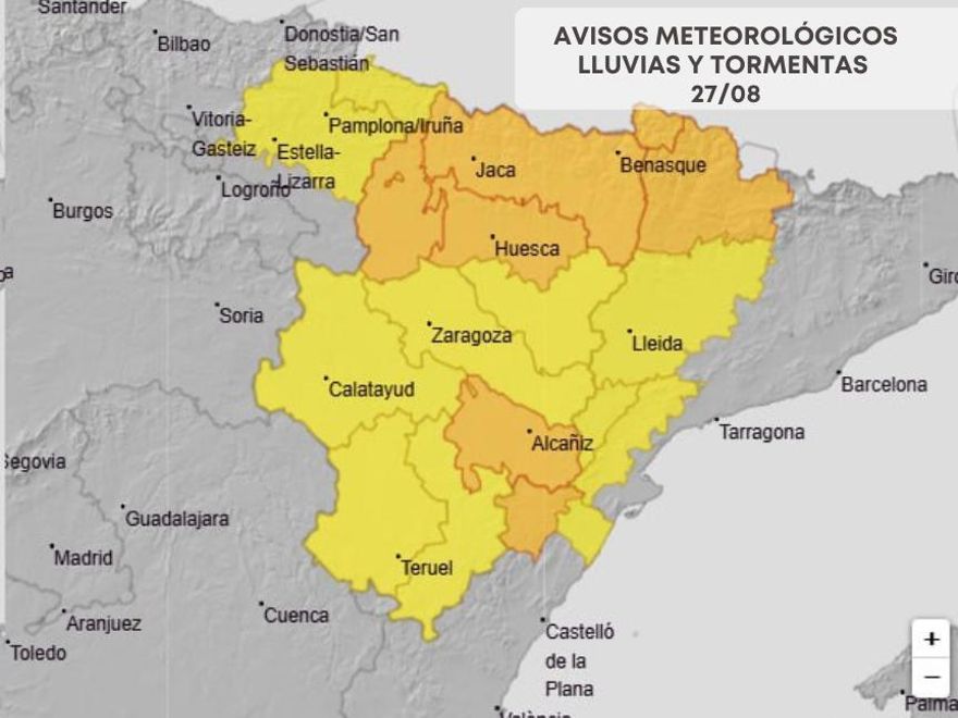 Los avisos de la AEMET para este miércoles.