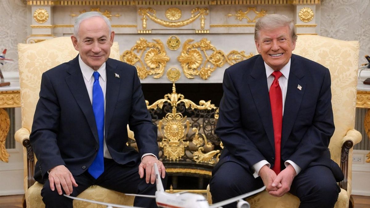 El presidente de EEUU, Donald Trump (dcha), junto al primer ministro israelí, Benjamín Netanyahu, en la Casa Blanca el 28 de julio de 2026.