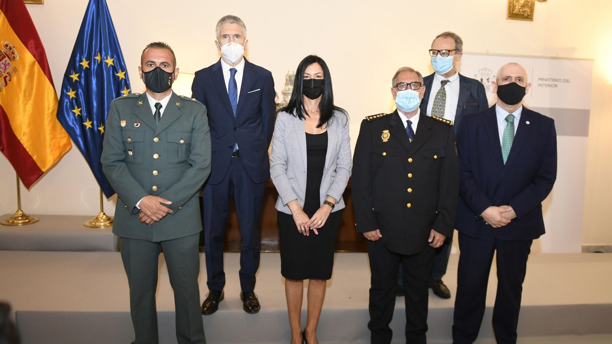 El ministro del Interior, Fernando Grande-Marlaska, entrega las medallas al mérito del Plan Nacional Sobre Drogas a miembros de Policía y Guardia Civil