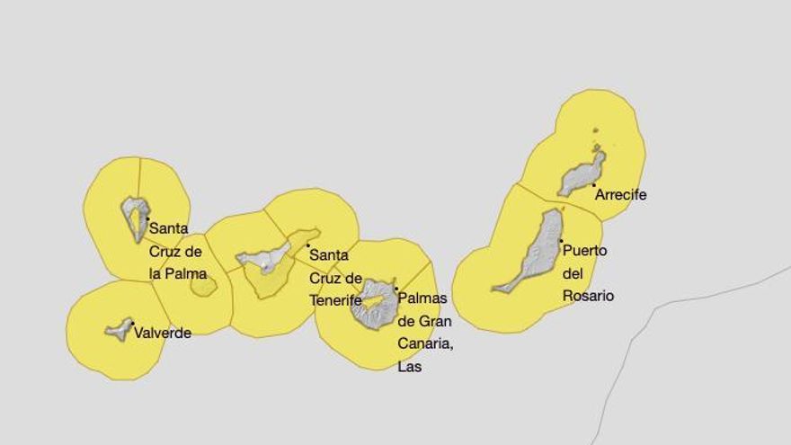 Nuevos avisos amarillos para este fin de semana en Canarias