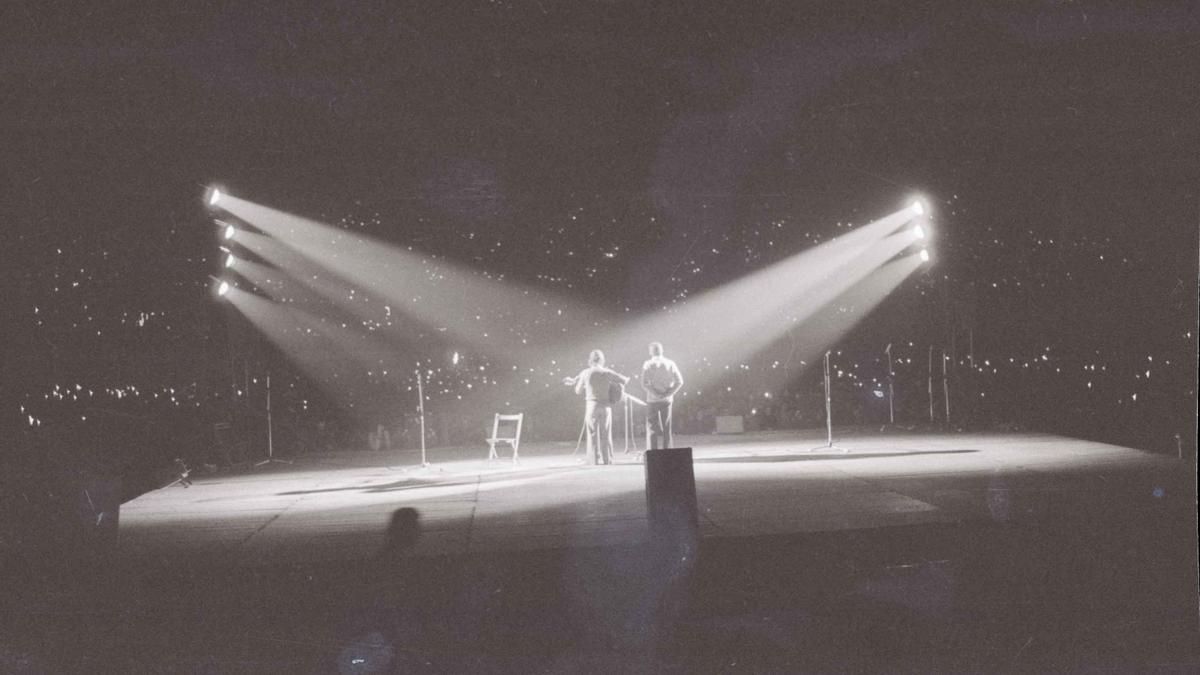 Pantxoa eta Peio, durante su actuación en el Velódromo de Anoeta