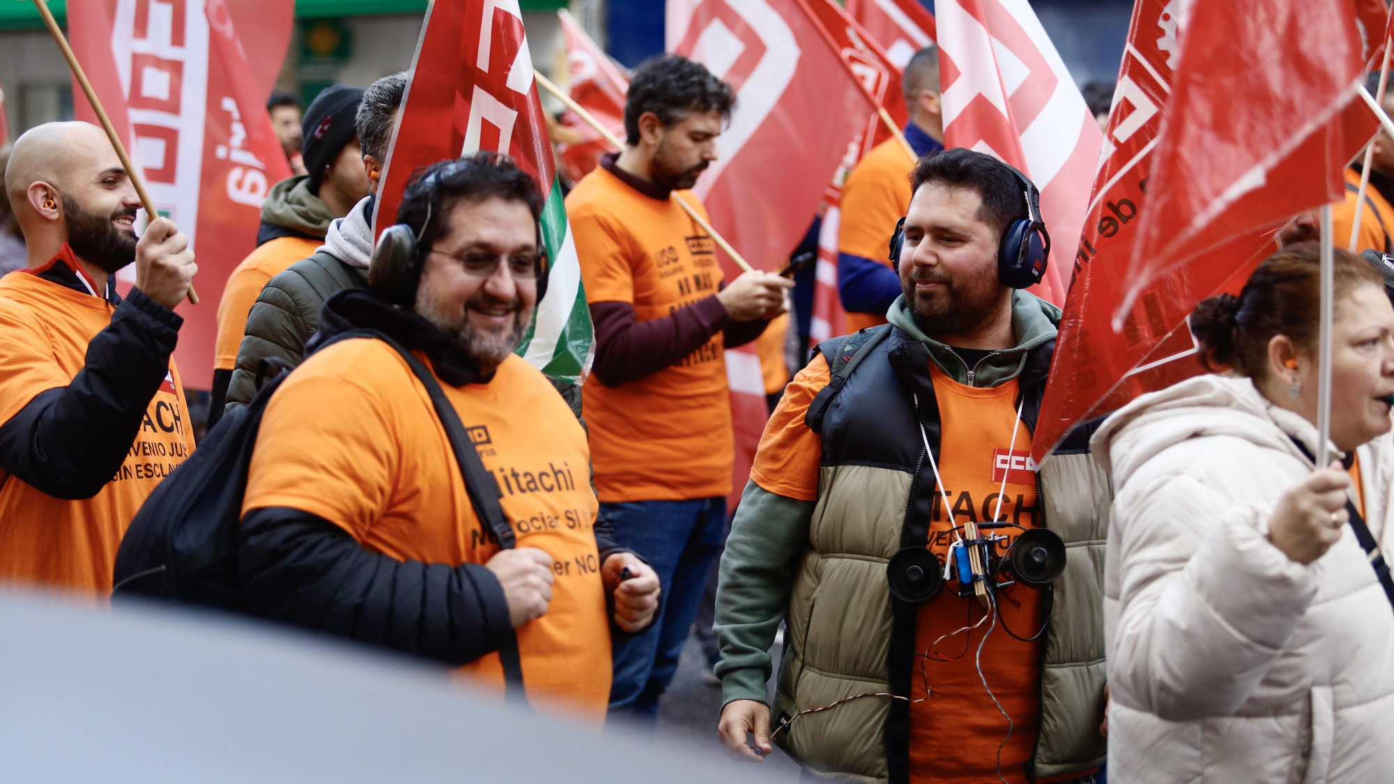 Manifestación de los trabajadores de Hitachi Energy, por la negociación del convenio colectivo