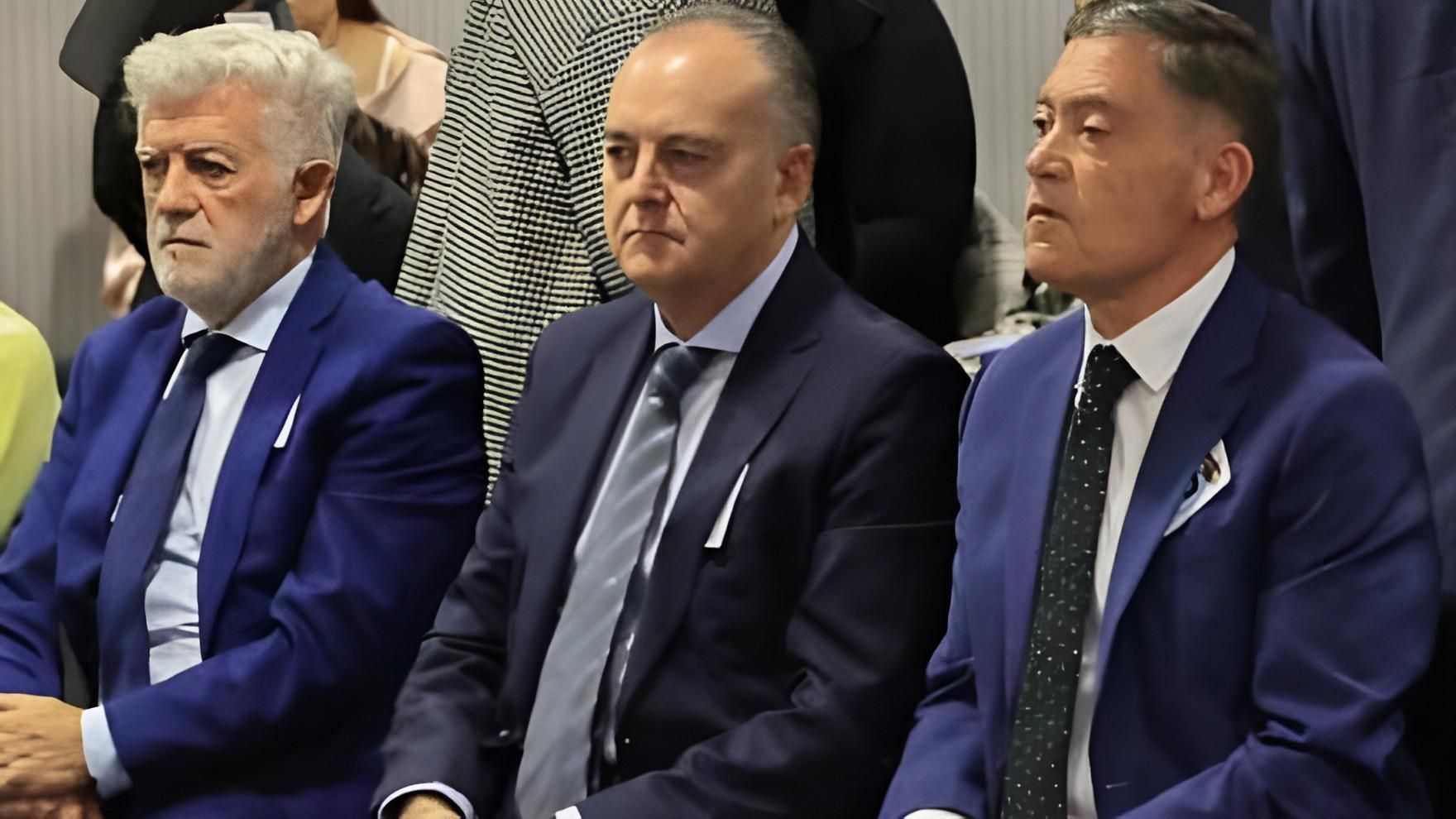 'Suso' López, Pedro Vicente Sñanchez y Marcos Martínez Barazón, los tres condenados leoneses por Púnica, en el juicio.