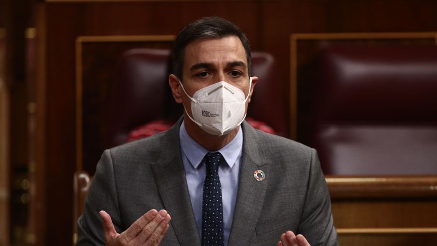 El presidente del Gobierno, Pedro Sánchez, en el Congreso el 3 de febrero de 2021