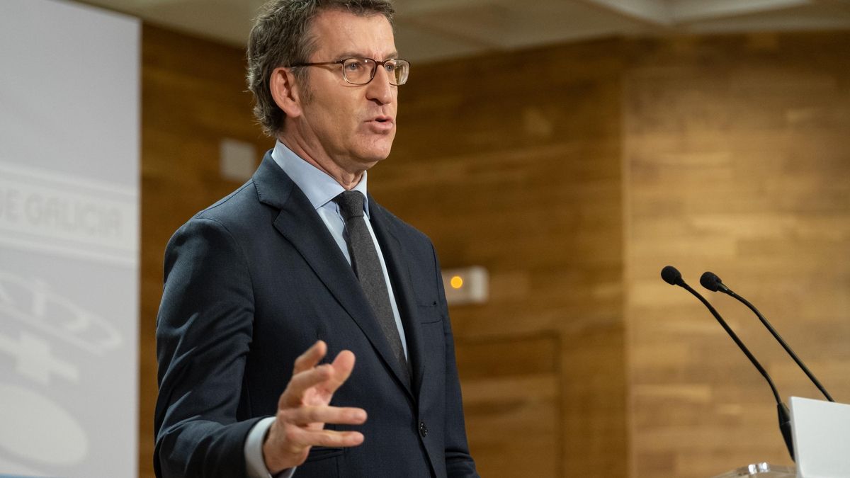 El presidente de la Xunta, Alberto Núñez Feijóo, en rueda de prensa.