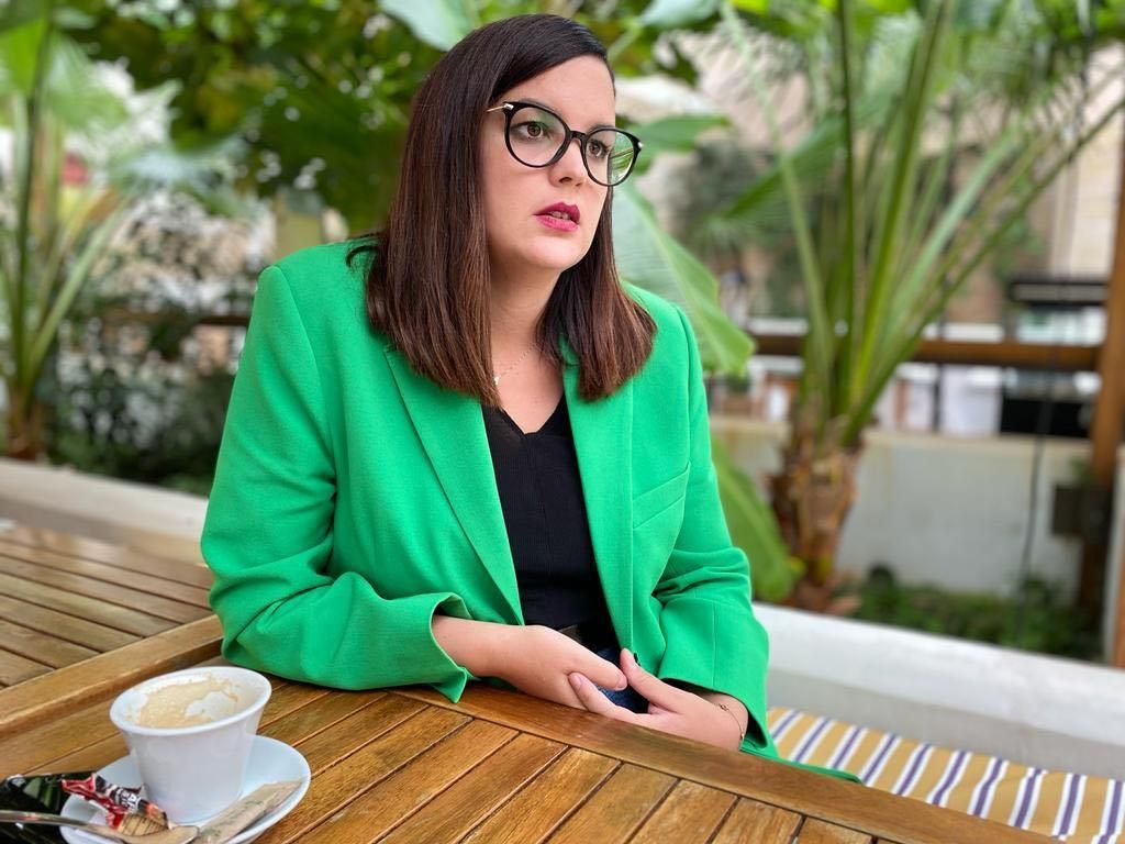 La vicealcaldesa de València, Sandra Gómez, durante la entrevista.