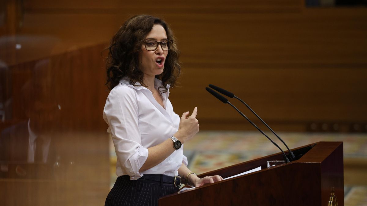 Ayuso en su discurso en la Asamblea de Madrid el 11 de septiembre.