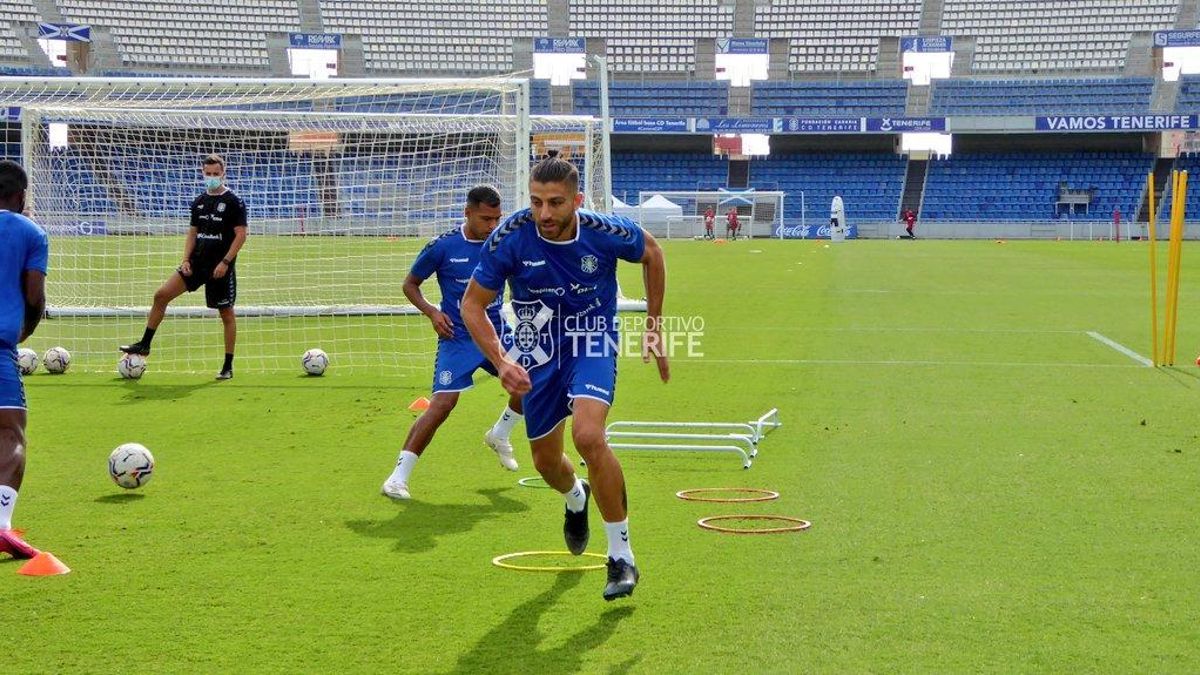 Zarfino en el entrenamiento de este pasado sábado en el Heliodoro.