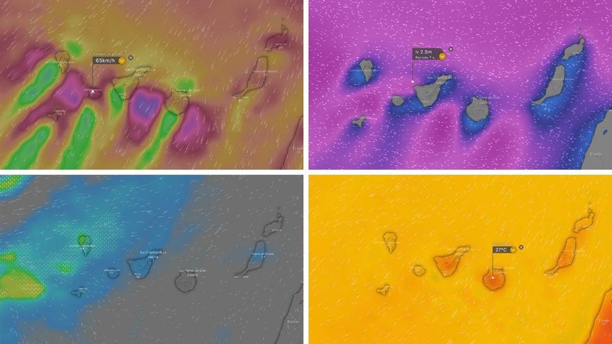 Potaje meteorológico en Canarias: viento, oleaje, calor, tormentas eléctricas y calima para los próximos días