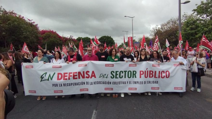 "Nuestros derechos, su negocio": CCOO-A sale a la calle en defensa de los servicios públicos ante la "privatización" de la Junta