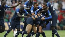 Celebración del la selección francesa de fútbol tras ganar el mundial.
