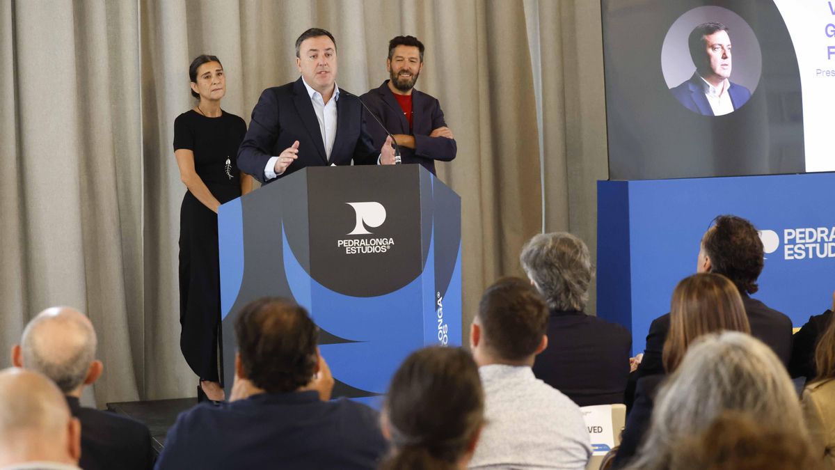 Valentín González Famoso, presidente de la Deputación da Coruña, durante su intervención en la presentación de Coruña Estudio Inmersivo (CEI)