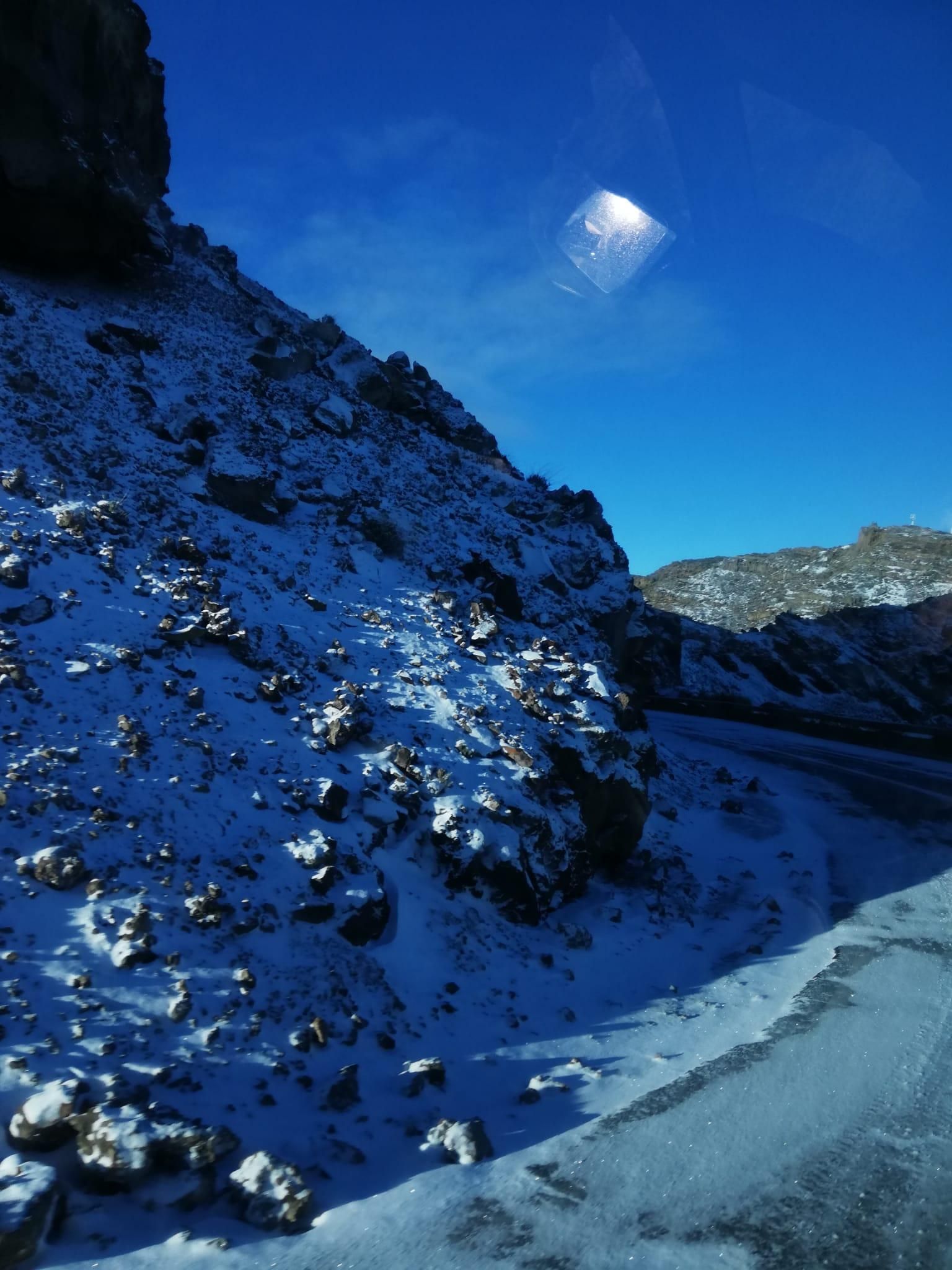 Nevada en las cumbres de La Palma, este sábado