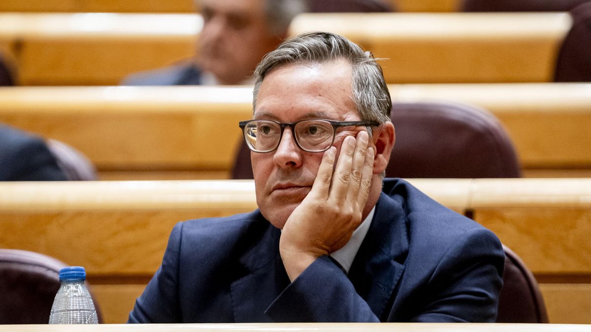 El secretario general del PP de Madrid, Alfonso Serrano, durante una sesión plenaria en el Senado.