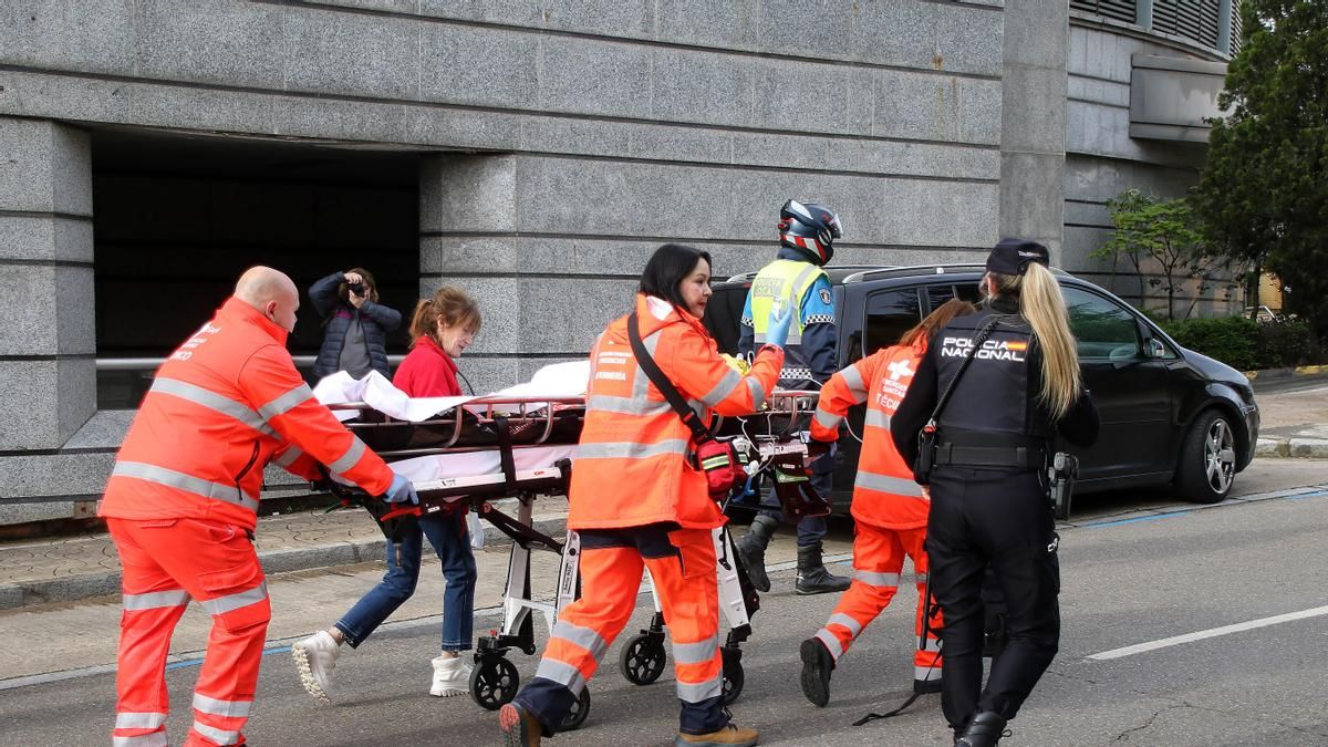 Simulacro de incendio en El Corte Inglés de León. 