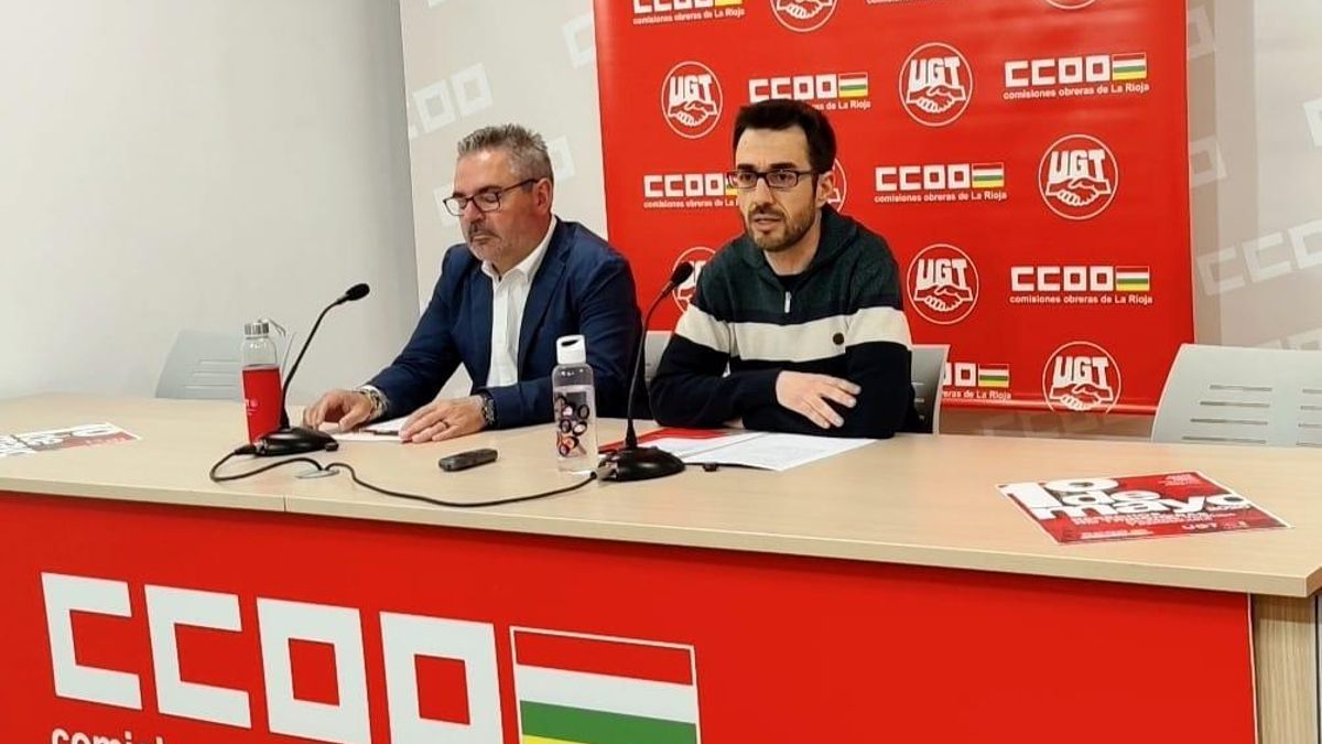Rodrigo Alfaro de CCOO y Jesús Izquierdo de UGT