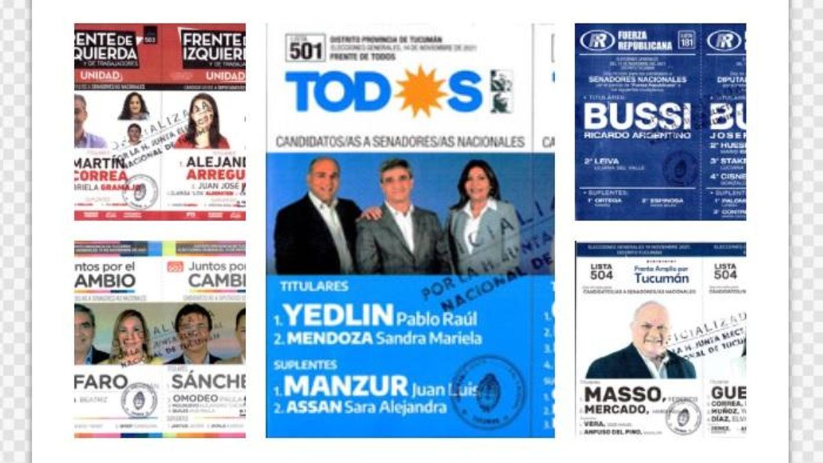 Las boletas para las elecciones del 14 de noviembre en Tucumán