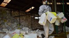 Zona de residuos de envases agrotóxicos en Lucas do Rio Verde, donde el promedio de exposición de los habitantes por agrotóxica es muy superior al promedio nacional