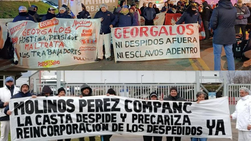 Trabajadores de Georgalos y Molinos Río de la Plata denuncian despidos y ataques al derecho a huelga