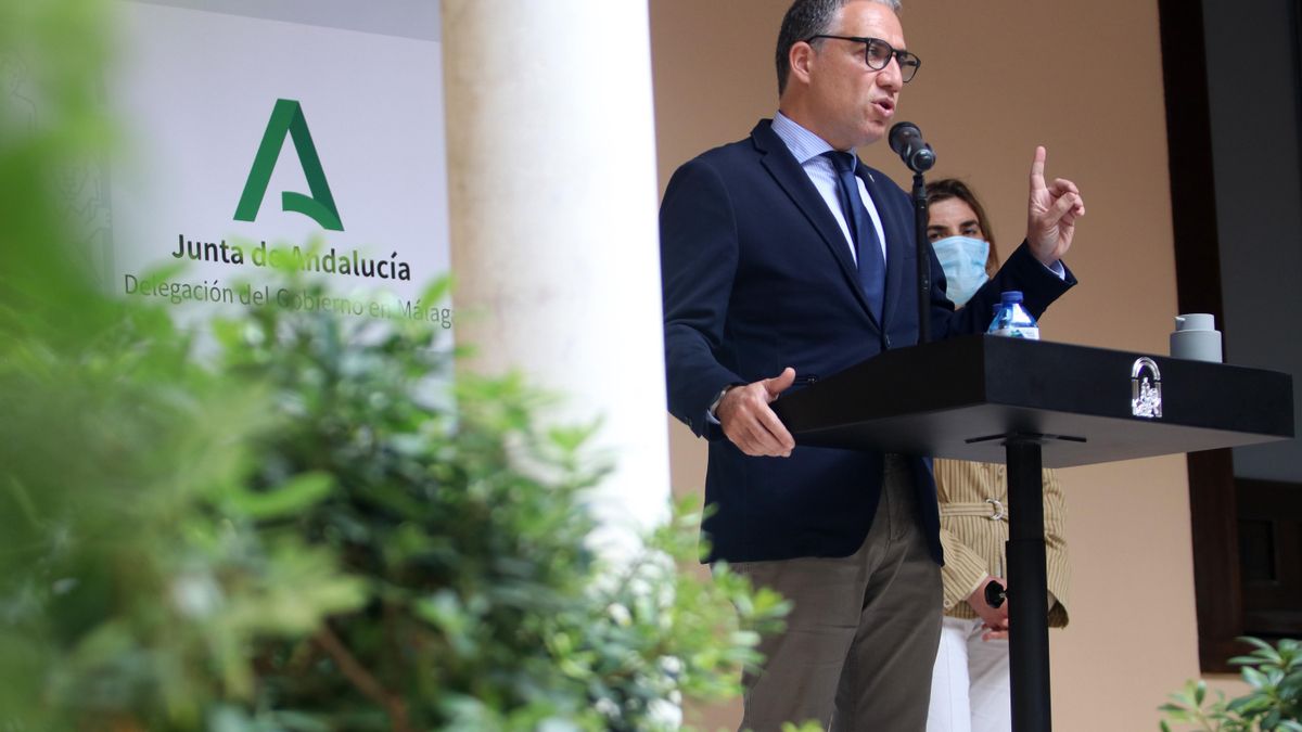 Elías Bendodo, consejero de la Presidencia, Administración Pública e Interior de la Junta de Andalucía, en la presentación de los presupuestos andaluces de 2021 para la provincia de Málaga