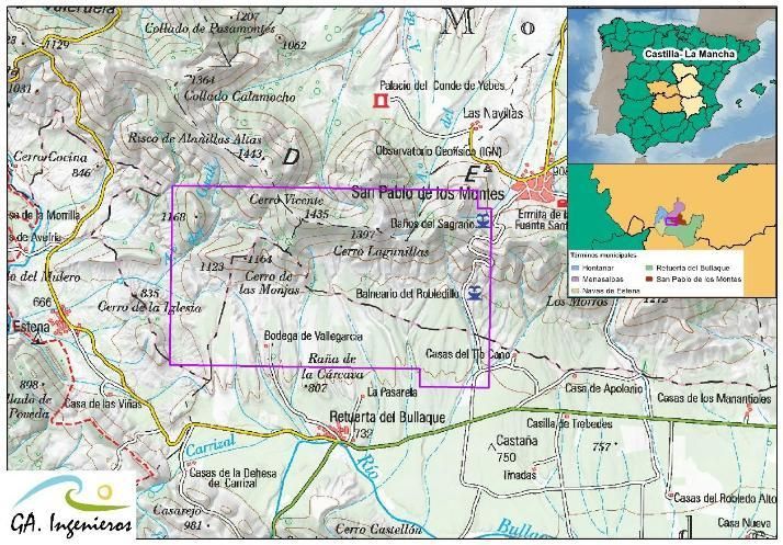 Localización de los límites del Permiso de Investigación Minera 'Cabrahigos'