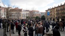 El barrio de Lavapiés, tranquilo y en calma al mediodía de hoy