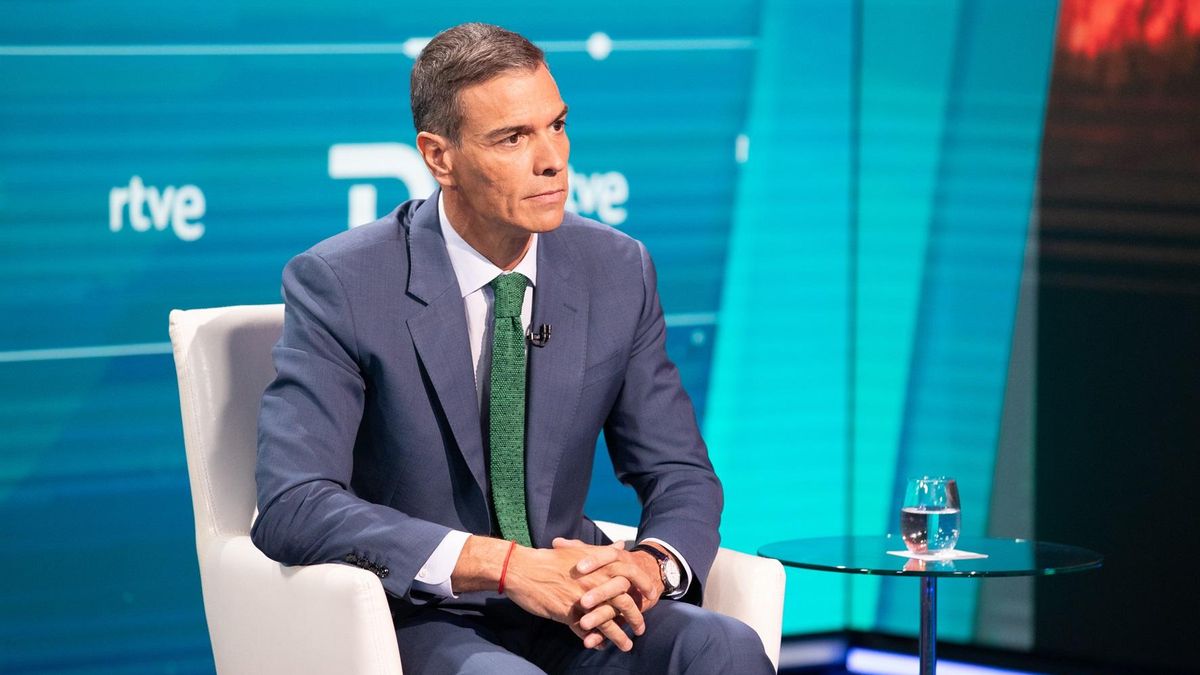 El presidente del Gobierno, Pedro Sánchez, durante su entrevista en RTVE.