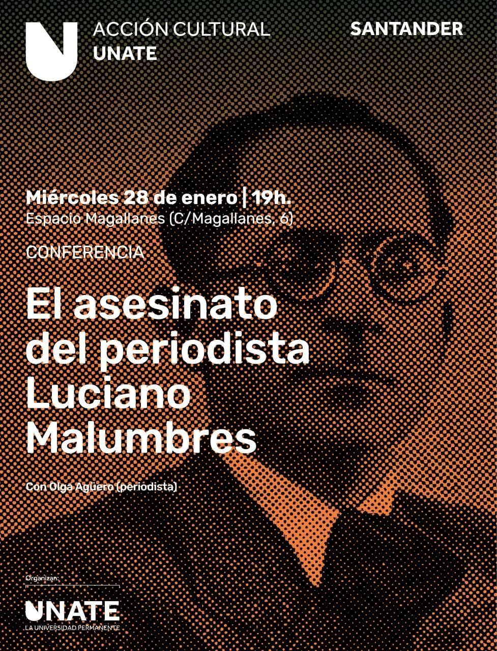 Cartel de la charla inaugural 'Sucedio en un bar', sobre el asesinato de Luciano Malumbres