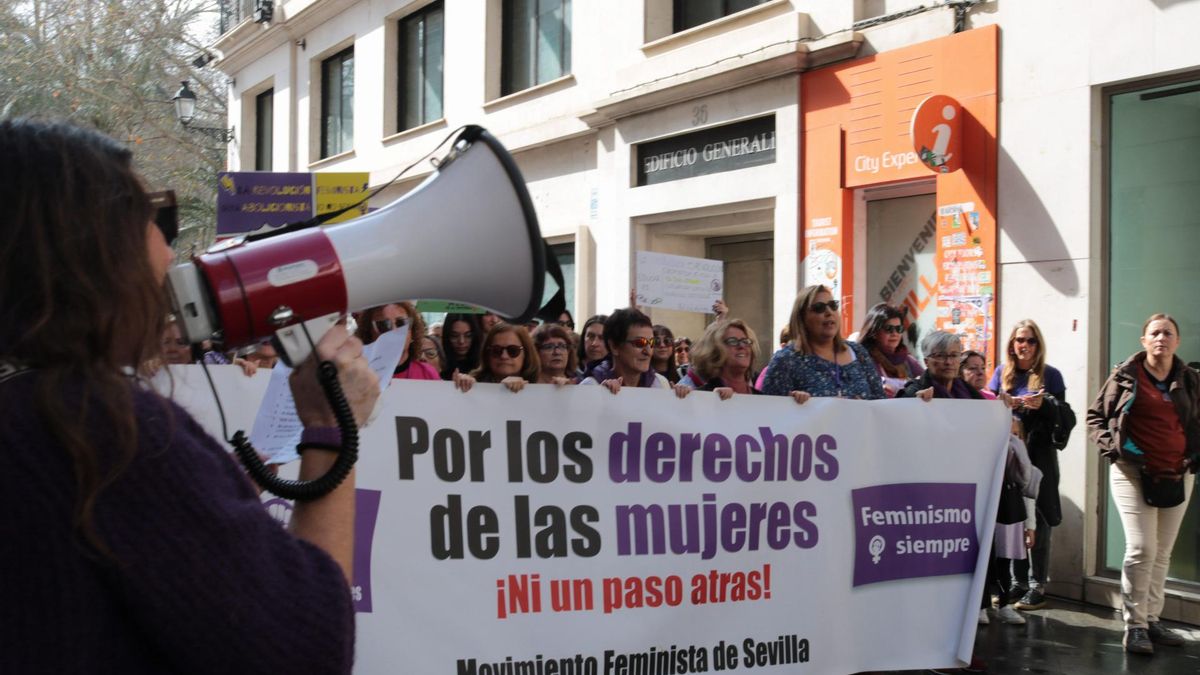 Una de las manifestaciones en el 8M, en Sevilla, con salida en plaza Nueva.