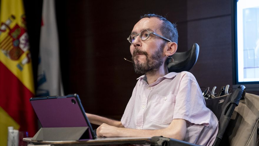 El portavoz de Unidas Podemos en el Congreso, Pablo Echenique, durante la presentación de su libro.