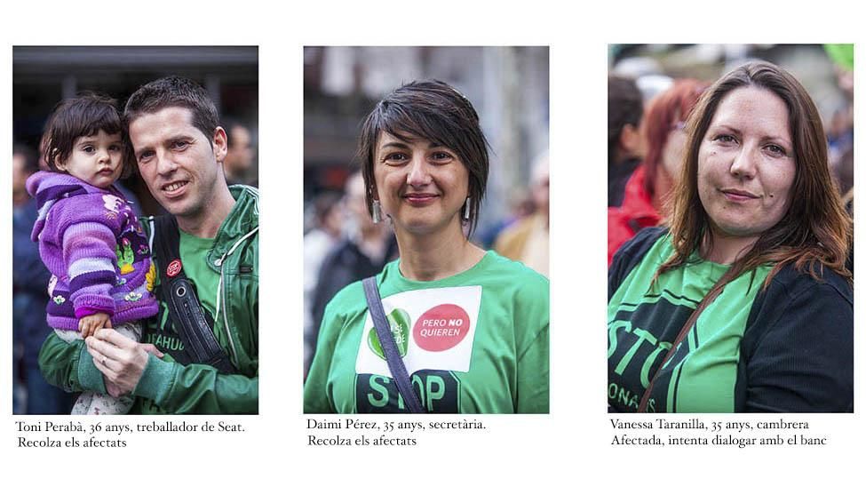 Els rostres de la lluita contra els desnonaments. /CARMEN SECANELLA