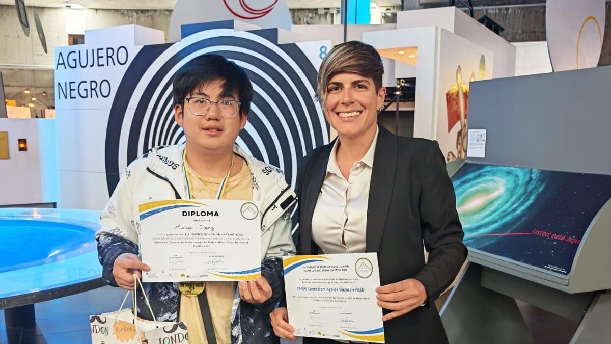 Muchen Jiang, del Colegio Santo Domingo de Guzmán, ganador de la fase final del XLI Torneo Junior de Matemáticas Luis Balbuena Castellano